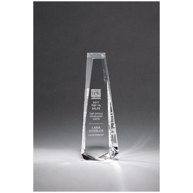 5 1/8" x 11" x 2" (Tapered) Crystal Obelisk