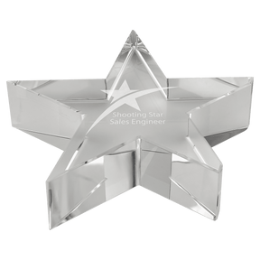 4 1/8" x 7/8" Thick Crystal Star Paperweight