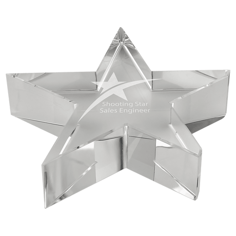 4 1/8" x 7/8" Thick Crystal Star Paperweight