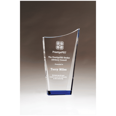 4 7/8" x 8" Contemporary Series Crystal with Blue Crystal Bottom