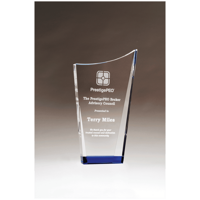 4 7/8" x 8" Contemporary Series Crystal with Blue Crystal Bottom