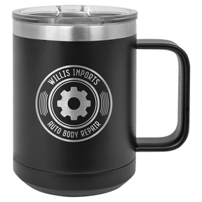 Polar Camel 15 oz. Black Vacuum Insulated Mug with Slider Lid