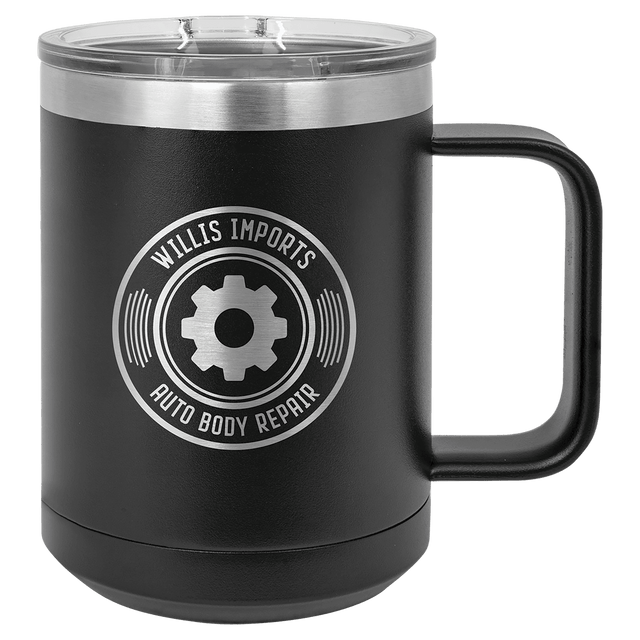 Polar Camel 15 oz. Black Vacuum Insulated Mug with Slider Lid