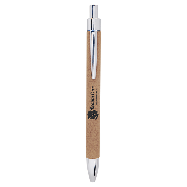 Light Brown Laserable Leatherette Pen