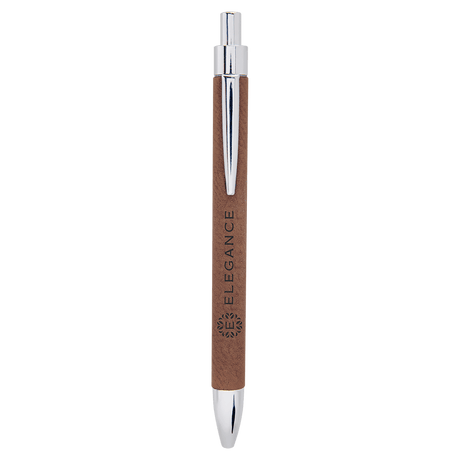 Dark Brown Laserable Leatherette Pen