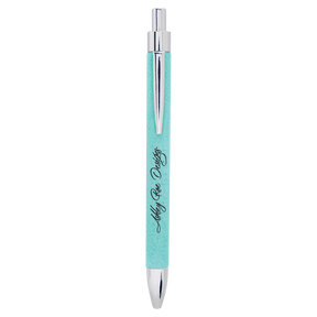Teal Laserable Leatherette Pen