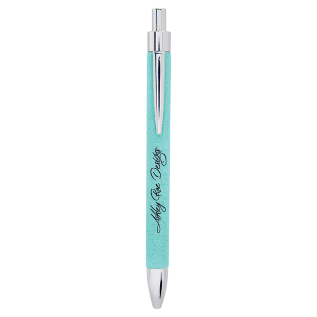 Teal Laserable Leatherette Pen