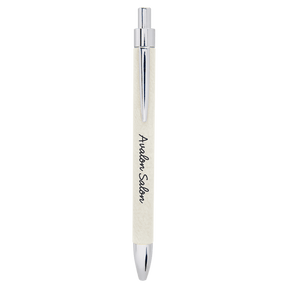 White Laserable Leatherette Pen
