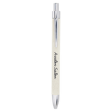 White Laserable Leatherette Pen