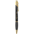 Gloss Black Brass Ballpoint Pen with Gripper