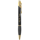 Black Brass Gloss Ballpoint Pen with Gripper