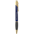 Gloss Blue Brass Ballpoint Pen with Gripper