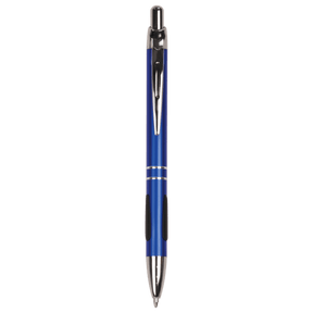Blue with Silver Trim Laserable Pen with Gripper