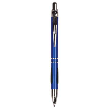 Blue with Silver Trim Laserable Pen with Gripper
