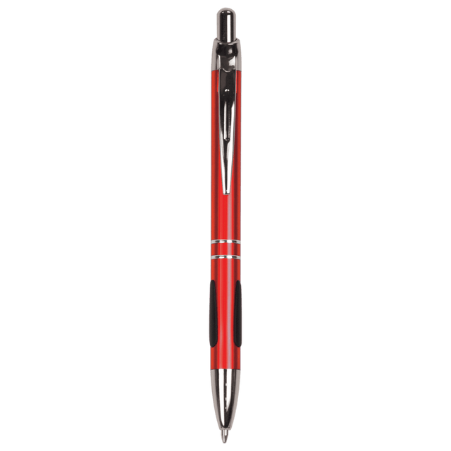 Red with Silver Trim Laserable Pen with Gripper