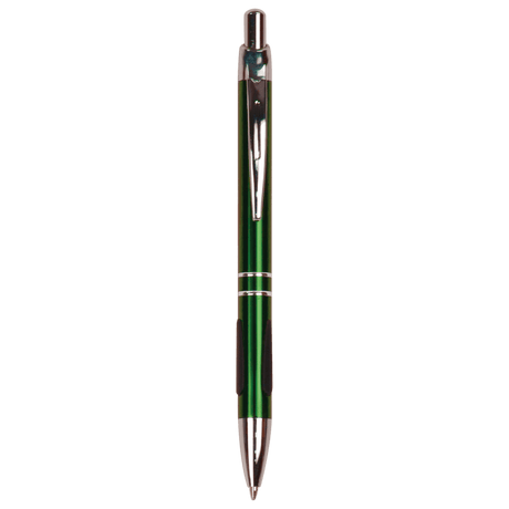 Green with Silver Trim Laserable Pen with Gripper