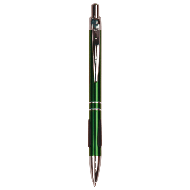 Green with Silver Trim Laserable Pen with Gripper
