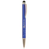Blue with Silver Trim Laserable Pen with Stylus