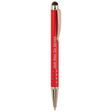 Red with Silver Trim Laserable Pen with Stylus
