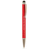 Red with Silver Trim Laserable Pen with Stylus