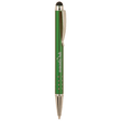 Green with Silver Trim Laserable Pen with Stylus