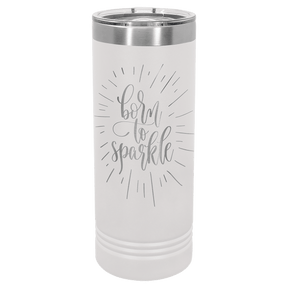 Polar Camel 22 oz. White Skinny Tumbler with Slider Lid