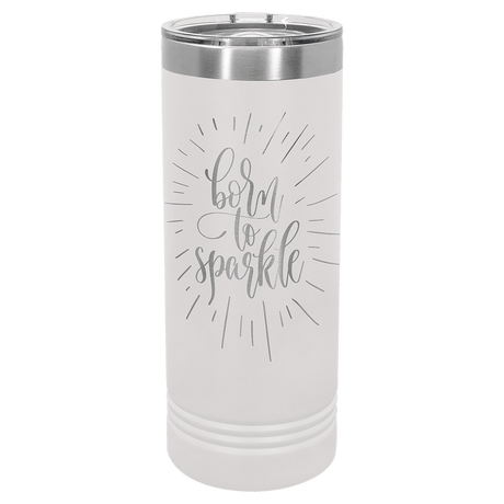 Polar Camel 22 oz. White Skinny Tumbler with Slider Lid