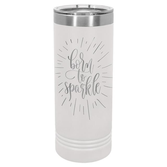 Polar Camel 22 oz. White Skinny Tumbler with Slider Lid