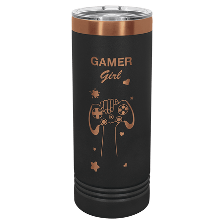 Polar Camel 22 oz. Black/Rose Gold Skinny Tumbler