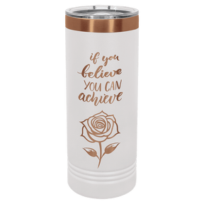 Polar Camel 22 oz. White/Rose Gold Skinny Tumbler