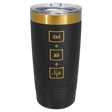 Polar Camel 20 oz. Black/Bright Gold ION-Plated Ringneck Tumbler with Slider Lid