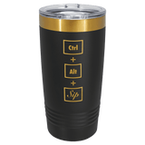 Polar Camel 20 oz. Black/Bright Gold ION-Plated Ringneck Tumbler with Slider Lid