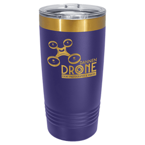 Polar Camel 20 oz. Purple/Bright Gold ION-Plated Ringneck Tumbler with Slider Lid