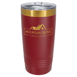 Polar Camel 20 oz. Maroon/Bright Gold ION-Plated Ringneck Tumbler with Slider Lid