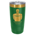 Polar Camel 20 oz. Green/Bright Gold ION-Plated Ringneck Tumbler with Slider Lid