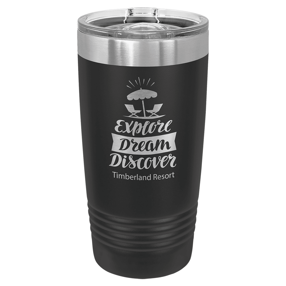 Polar Camel 20 oz. Black Ringneck Tumbler with Slider Lid