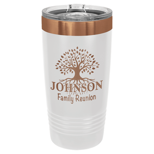 Polar Camel 20 oz. White/Rose Gold Ringneck Tumbler