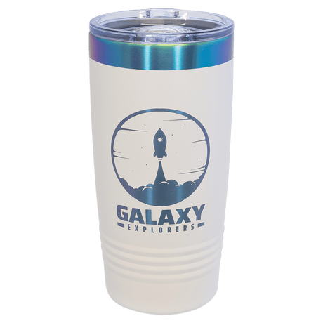 Polar Camel 20 oz. White/Prism Ringneck Tumbler