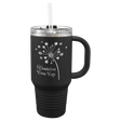 Polar Camel 32 oz. Black Travel Mug with Snap Lid & Straw