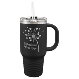 Polar Camel 32 oz. Black Travel Mug with Snap Lid & Straw