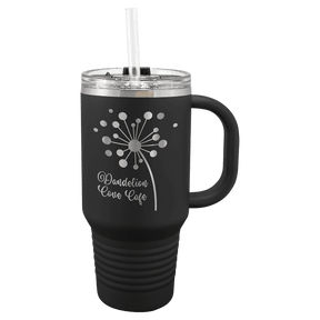 Polar Camel 32 oz. Black Travel Mug with Snap Lid & Straw