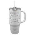 Polar Camel 32 oz. White Travel Mug with Snap Lid and Straw