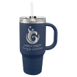 Polar Camel 32 oz. Navy Blue Travel Mug with Snap Lid and Straw