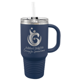 Polar Camel 32 oz. Navy Blue Travel Mug with Snap Lid and Straw