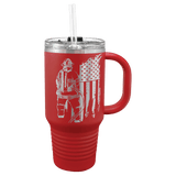Polar Camel 32 oz. Red Travel Mug with Snap Lid and Straw