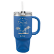 Polar Camel 32 oz. Royal Blue Travel Mug with Snap Lid and Straw