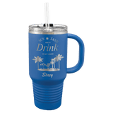 Polar Camel 32 oz. Royal Blue Travel Mug with Snap Lid and Straw