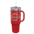 Polar Camel 40 oz. Red Travel Mug with Snap Lid & Straw