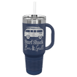 Polar Camel 40 oz. Navy Blue Travel Mug with Snap Lid & Straw