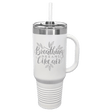 Polar Camel 40 oz. White Travel Mug with Snap Lid & Straw